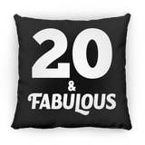 20th Birthday 20 & Fabulous - Throw Pillow Black