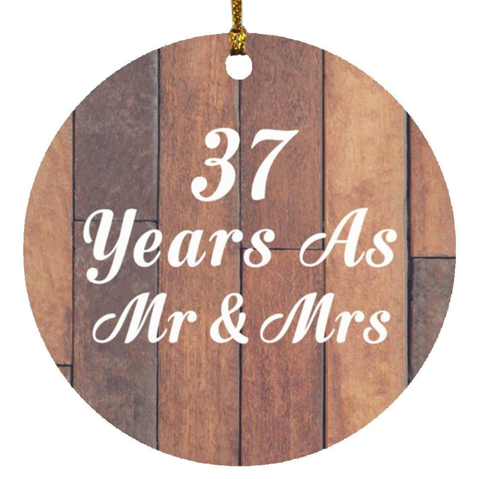 37th Anniversary 37 Years As Mr & Mrs - Circle Ornament E
