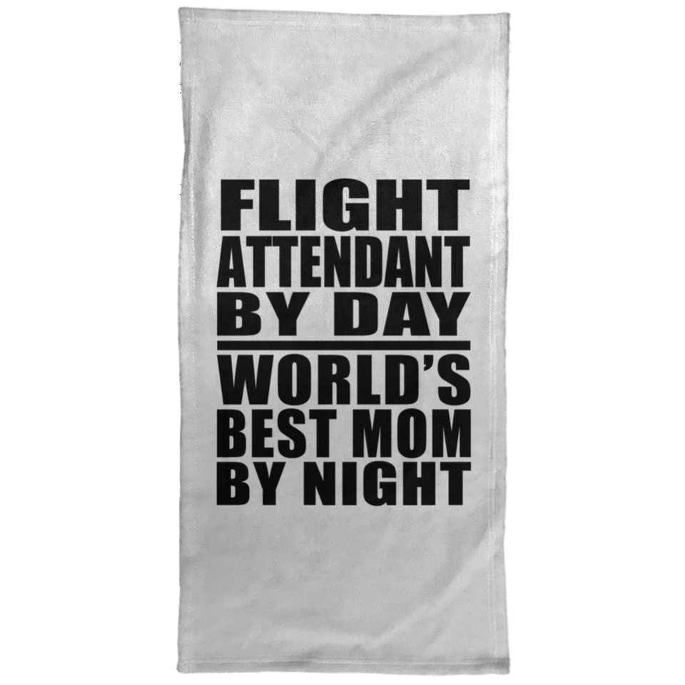 Flight Attendant By Day World's Best Mom By Night - Hand Towel