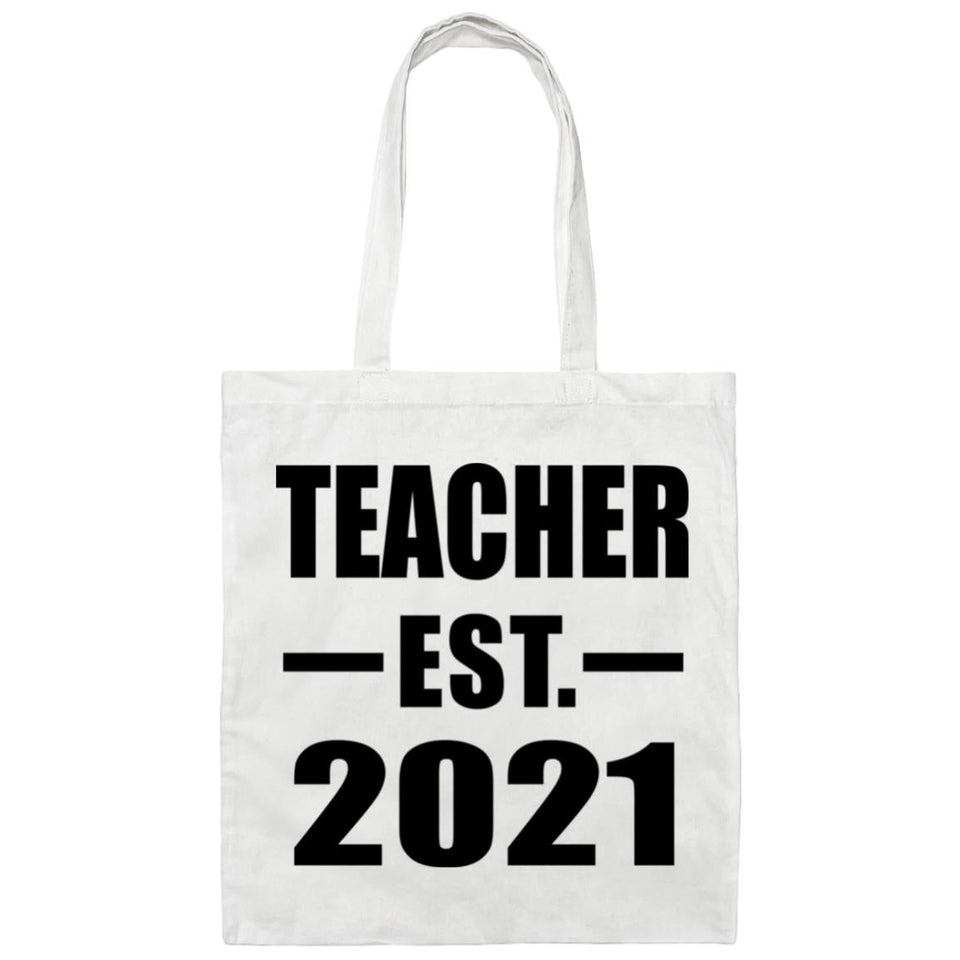 Teacher Established EST. 2021 - Tote Bag White