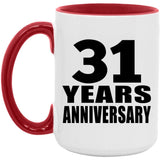 31st Anniversary 31 Years - 15oz Accent Mug Red
