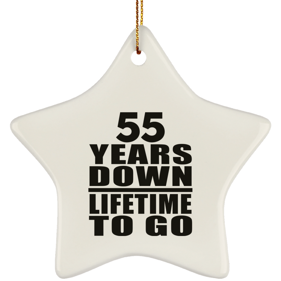 55th Anniversary 55 Years Down Lifetime To Go - Star Ornament