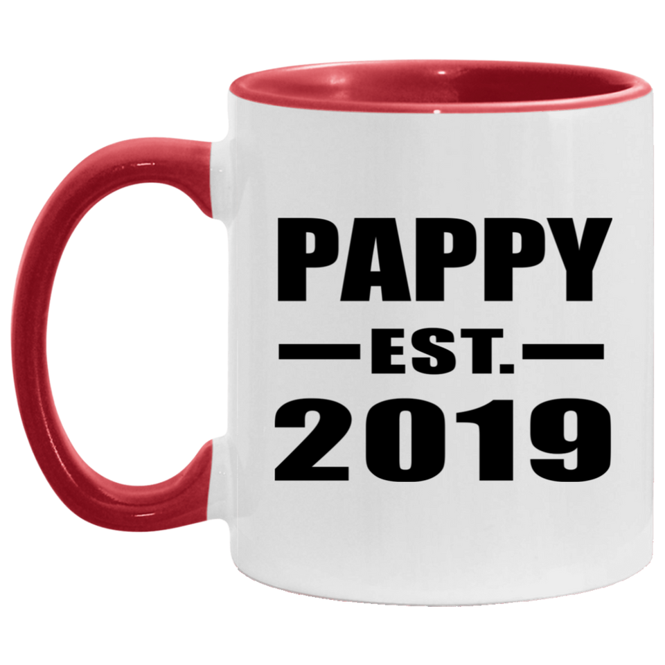 Pappy Established EST. 2019 - 11oz Accent Mug Red