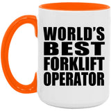 World's Best Forklift Operator - 15oz Accent Mug Orange
