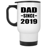 Dad Since 2019 - White Travel Mug