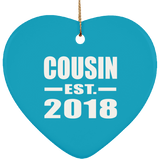 Cousin Established EST. 2018 - Heart Ornament