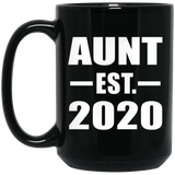Aunt Established EST. 2020 - 15oz Coffee Mug Black