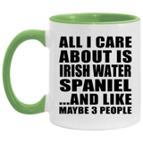 All I Care About Is Irish Water Spaniel - 11oz Accent Mug Green