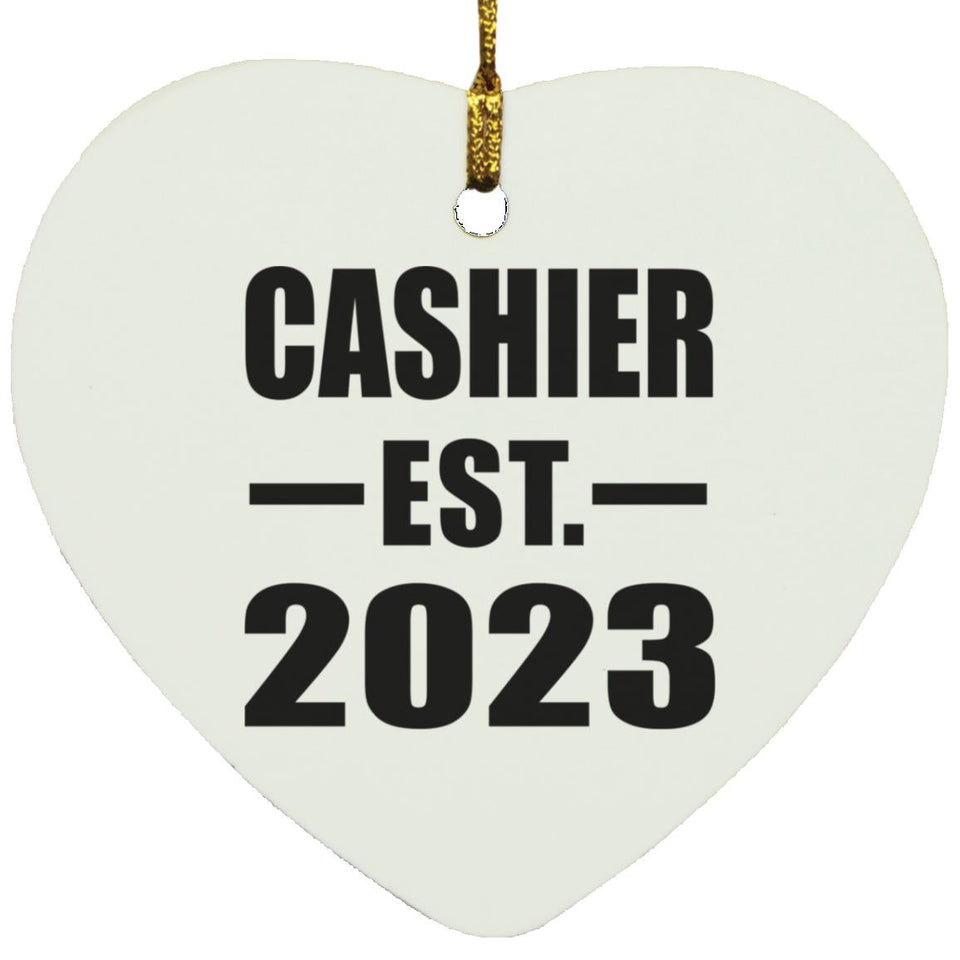 Cashier Established EST. 2023 - Heart Ornament