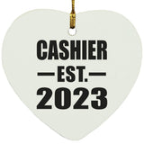 Cashier Established EST. 2023 - Heart Ornament