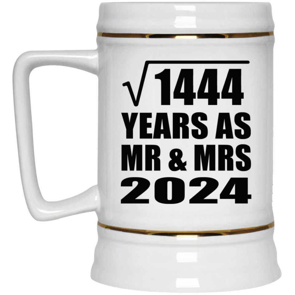 38th Anniversary Square Root of 1444 Years As Mr & Mrs 2024 - Beer Stein