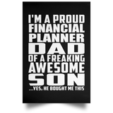 Proud Financial Planner Dad Of Awesome Son - Poster Portrait