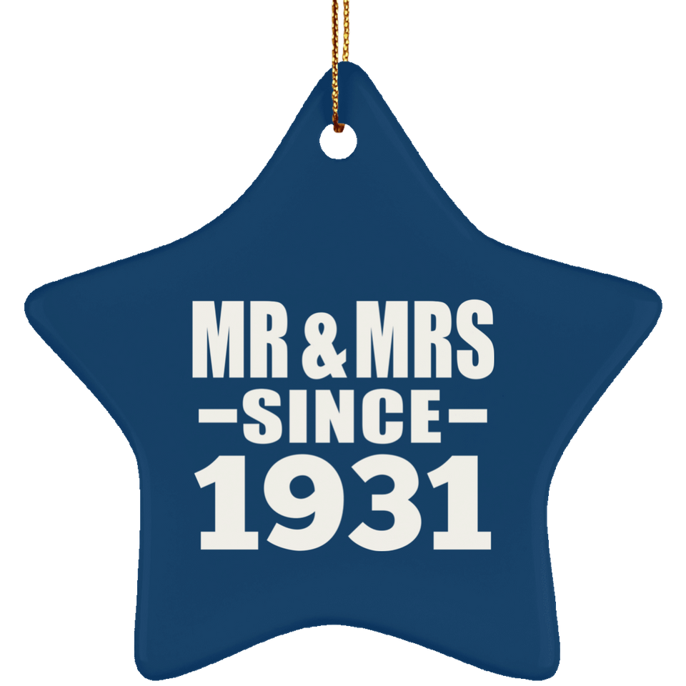 93rd Anniversary Mr & Mrs Since 1931 - Star Ornament
