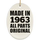 61st Birthday Made in 1963 All Parts Original - Oval Ornament