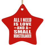 All I Need Is Love And A Small Munsterlander - Star Ornament