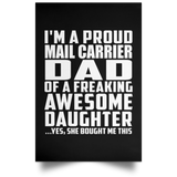 Proud Mail Carrier Dad Of Awesome Daughter - Poster Portrait