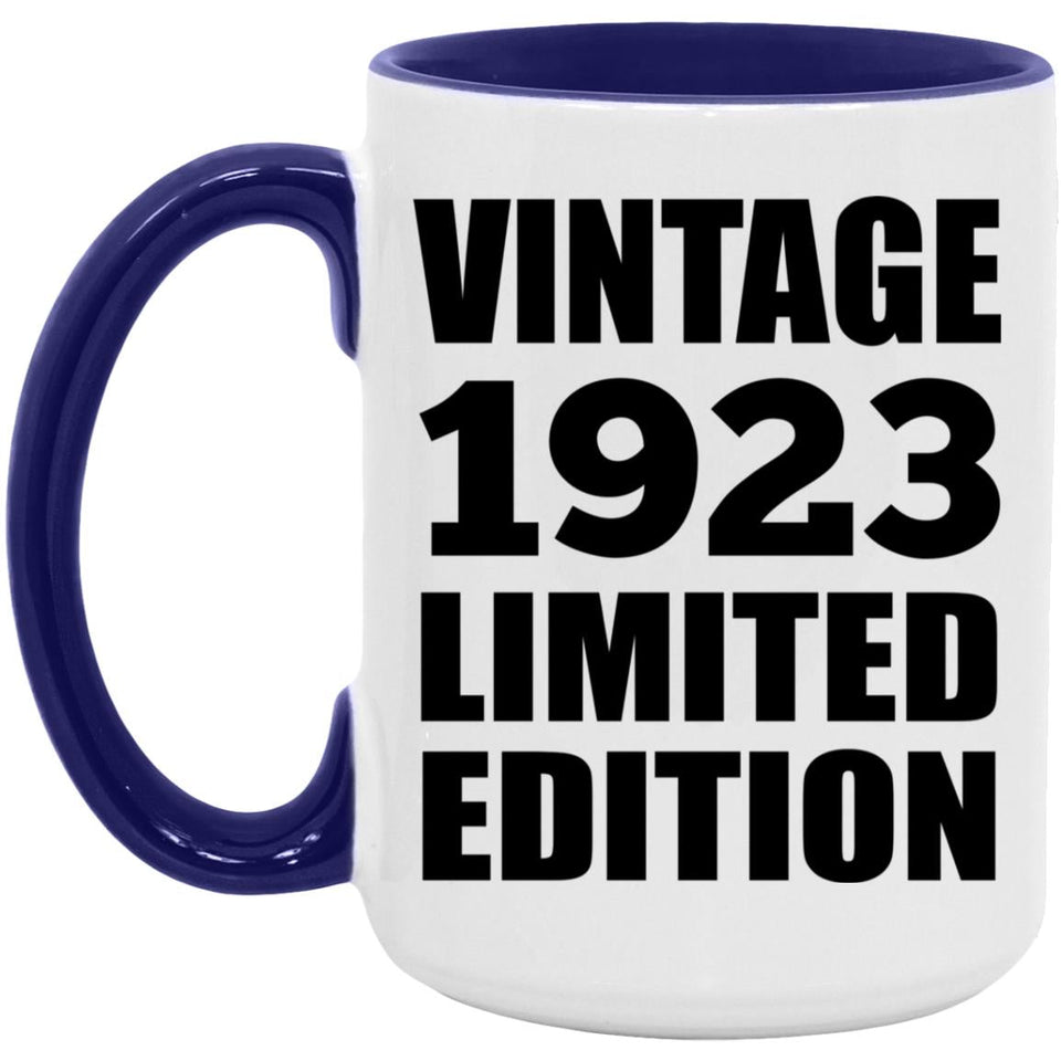 101st Birthday Vintage 1923 Limited Edition - 15oz Accent Mug Purple