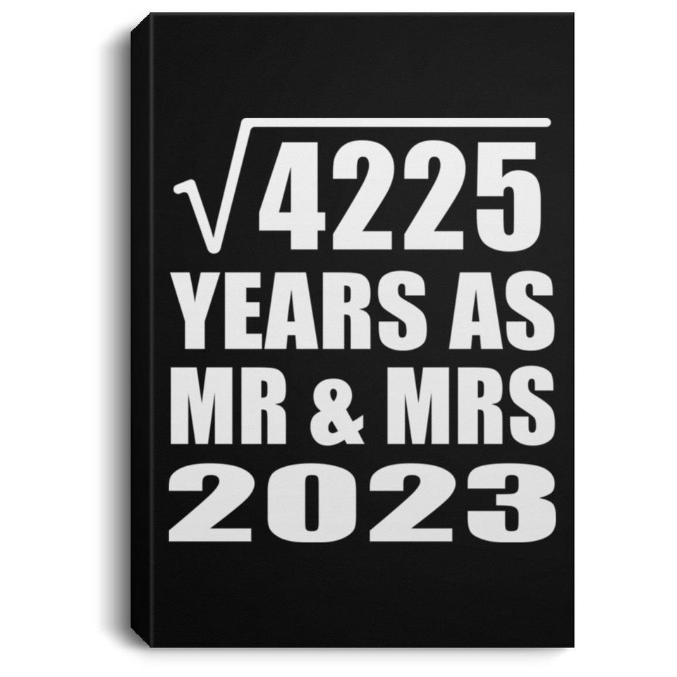 65th Anniversary Square Root of 4225 Years As Mr & Mrs 2023 - Canvas Portrait