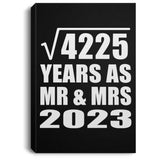 65th Anniversary Square Root of 4225 Years As Mr & Mrs 2023 - Canvas Portrait