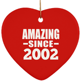 22nd Birthday Amazing Since 2002 - Heart Ornament