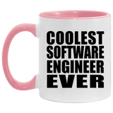 Coolest Software Engineer Ever - 11oz Accent Mug Pink