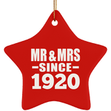 104th Anniversary Mr & Mrs Since 1920 - Star Ornament