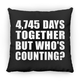 13th Anniversary 4,745 Days Together Who's Counting - Throw Pillow Black