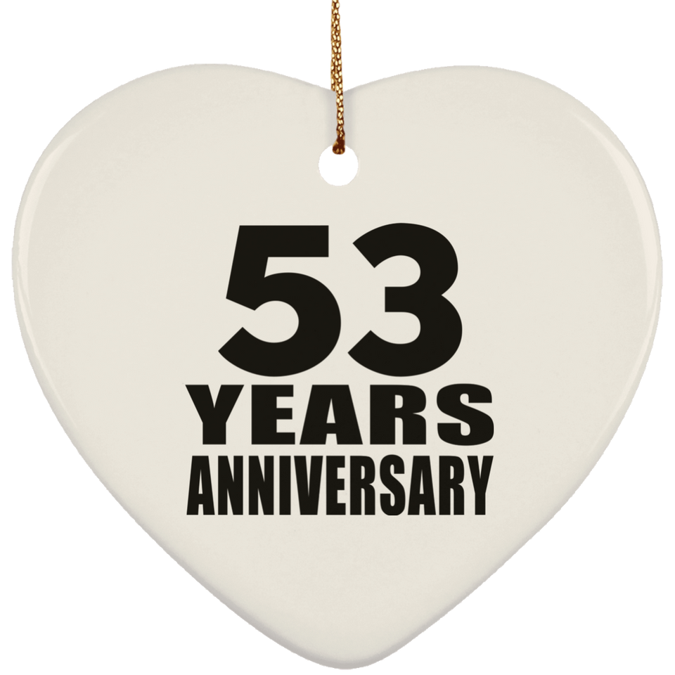 53rd Anniversary 53 Years - Heart Ornament