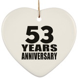 53rd Anniversary 53 Years - Heart Ornament