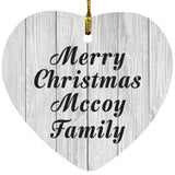 Merry Christmas Mccoy Family - Heart Ornament F
