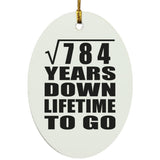 28th Anniversary Square Root of 784 Years Lifetime To Go - Oval Ornament