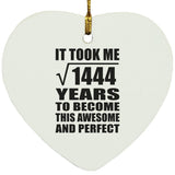 38th Birthday Took Square Root of 1444 Years To Awesome - Heart Ornament