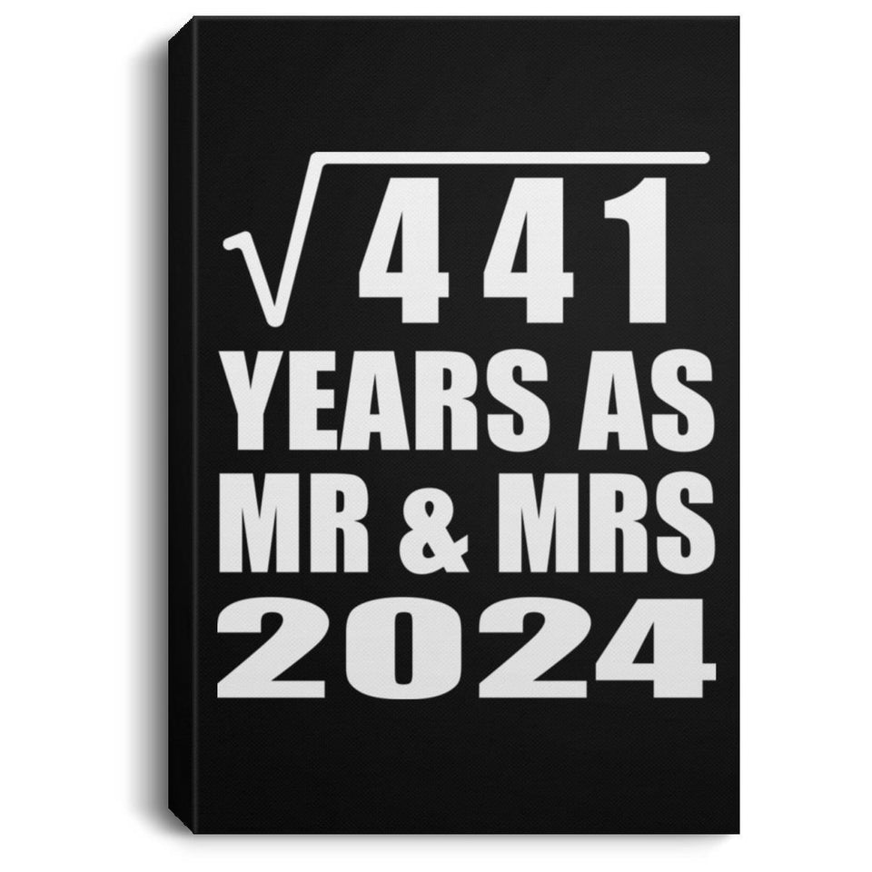 21st Anniversary Square Root of 441 Years As Mr & Mrs 2024 - Canvas Portrait