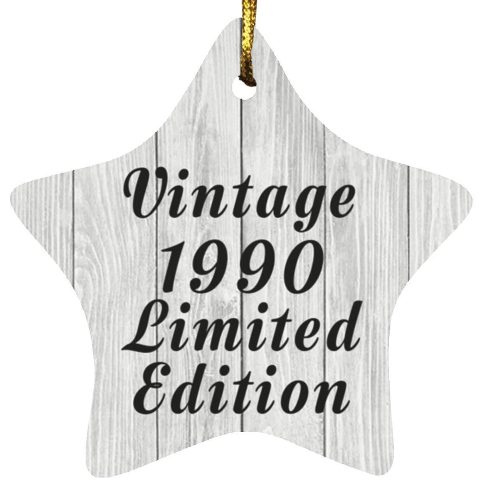 34th Birthday Vintage 1990 Limited Edition - Star Ornament F