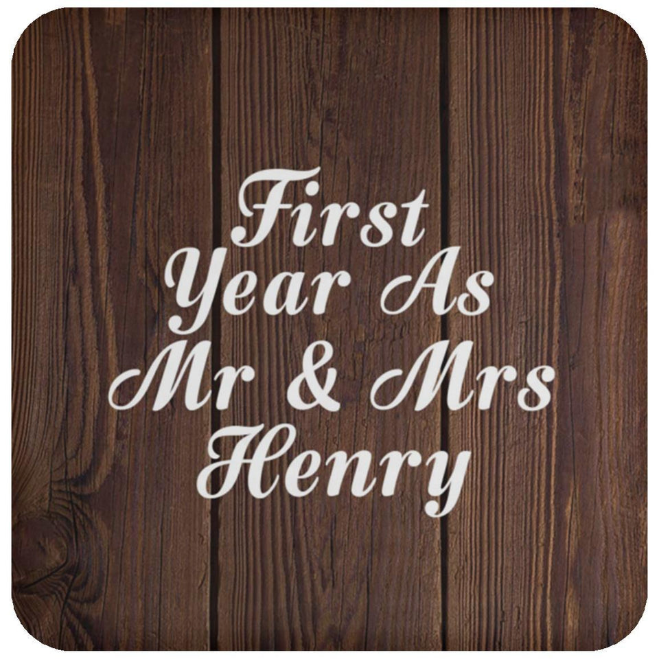 First Year As Mr & Mrs Henry - Drink Coaster D