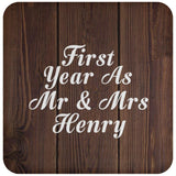First Year As Mr & Mrs Henry - Drink Coaster D