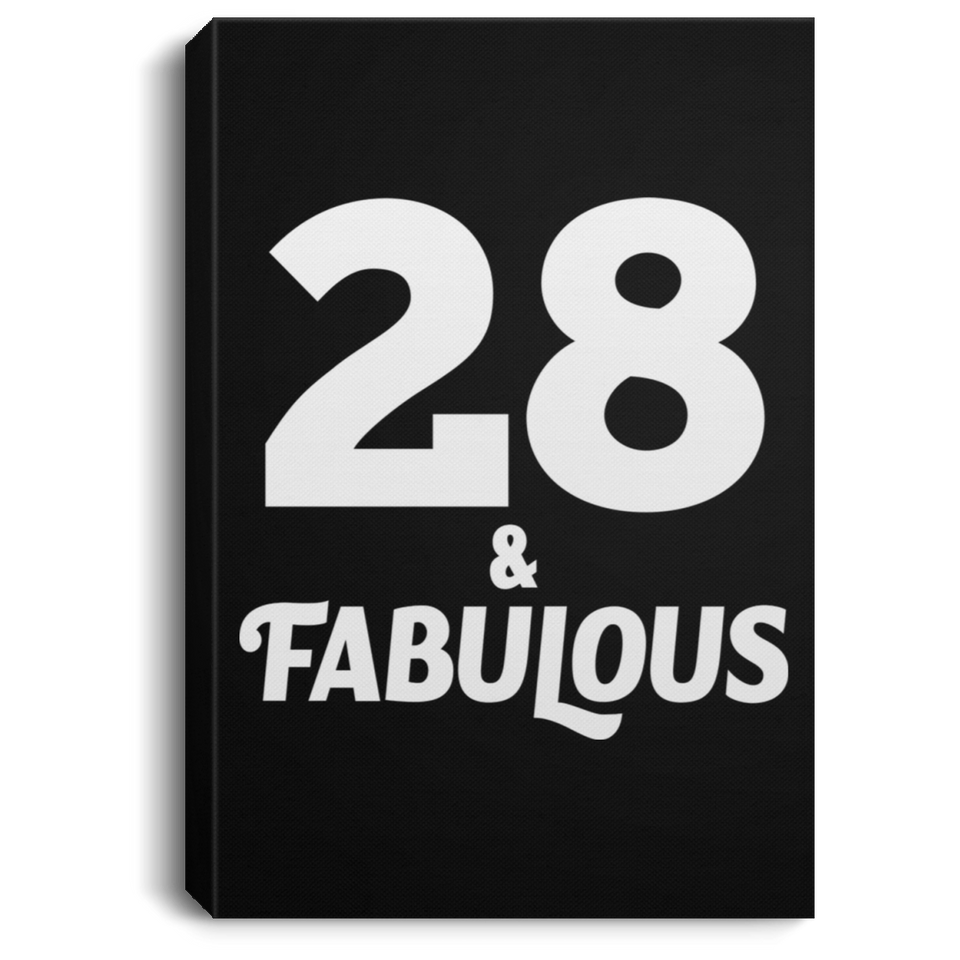 28th Birthday 28 & Fabulous - Canvas Portrait