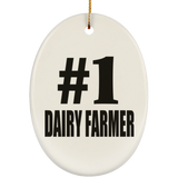 Number One #1 Dairy Farmer - Oval Ornament