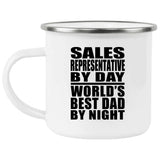Sales Representative By Day World's Best Dad By Night - 12oz Camping Mug
