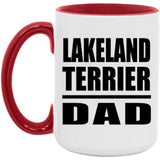 Lakeland Terrier Dad - 15oz Accent Mug Red