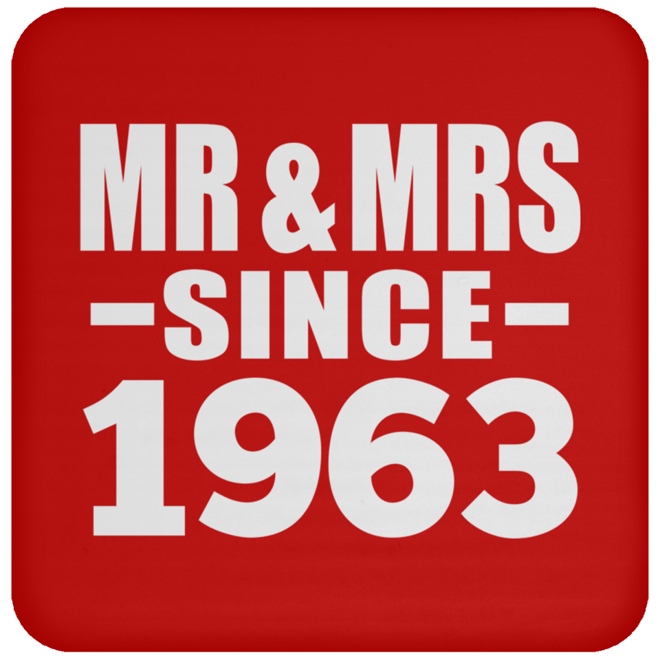 61st Anniversary Mr & Mrs Since 1963 - Drink Coaster