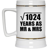 32nd Anniversary Square Root of 1024 Years As Mr & Mrs - Beer Stein