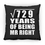 27th Anniversary Square Root of 729 Years of Being Mr Right - Throw Pillow Black