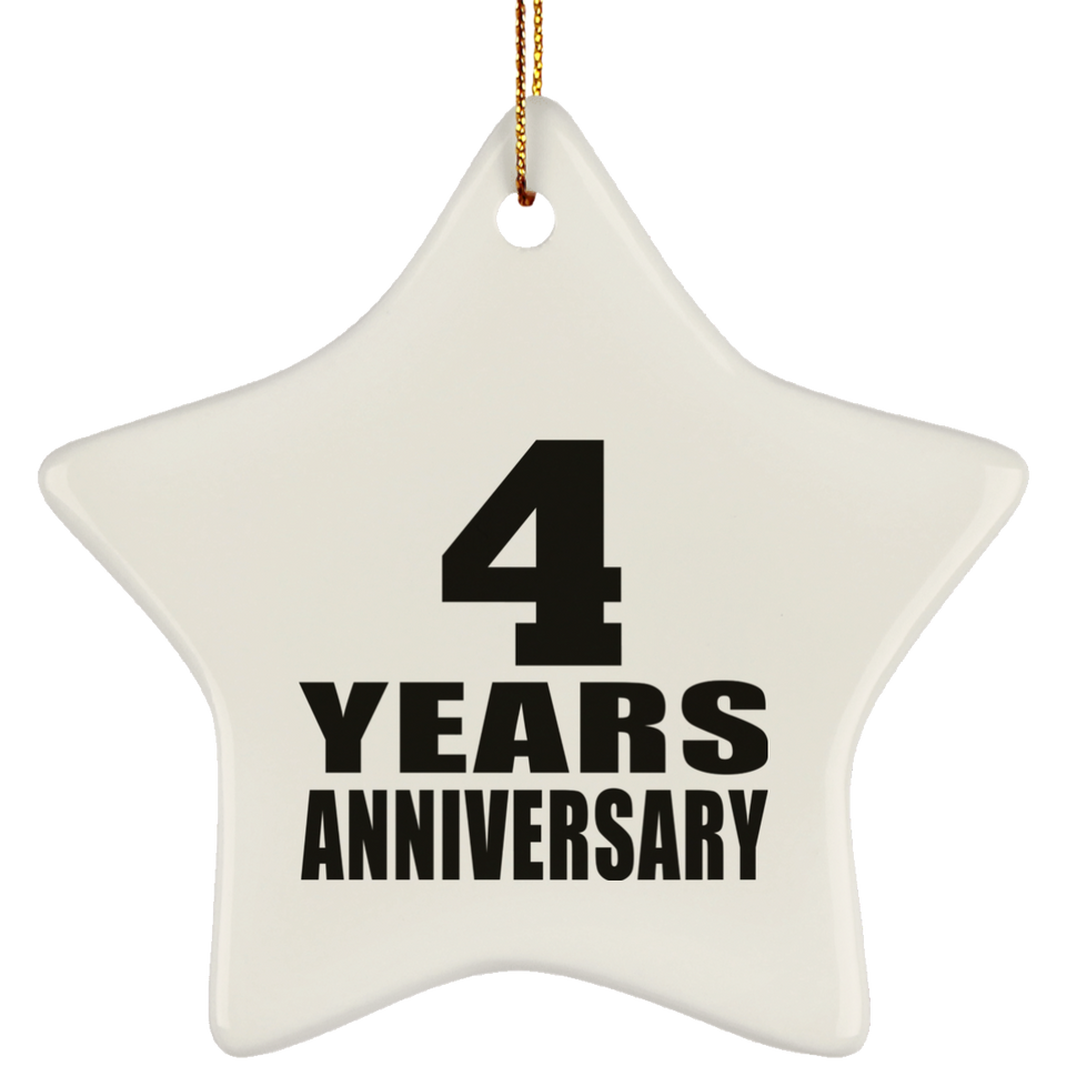 4th Anniversary 4 Years - Star Ornament