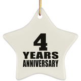 4th Anniversary 4 Years - Star Ornament