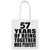 57th Anniversary 57 Years Of Being Mrs Perfect - Tote Bag White