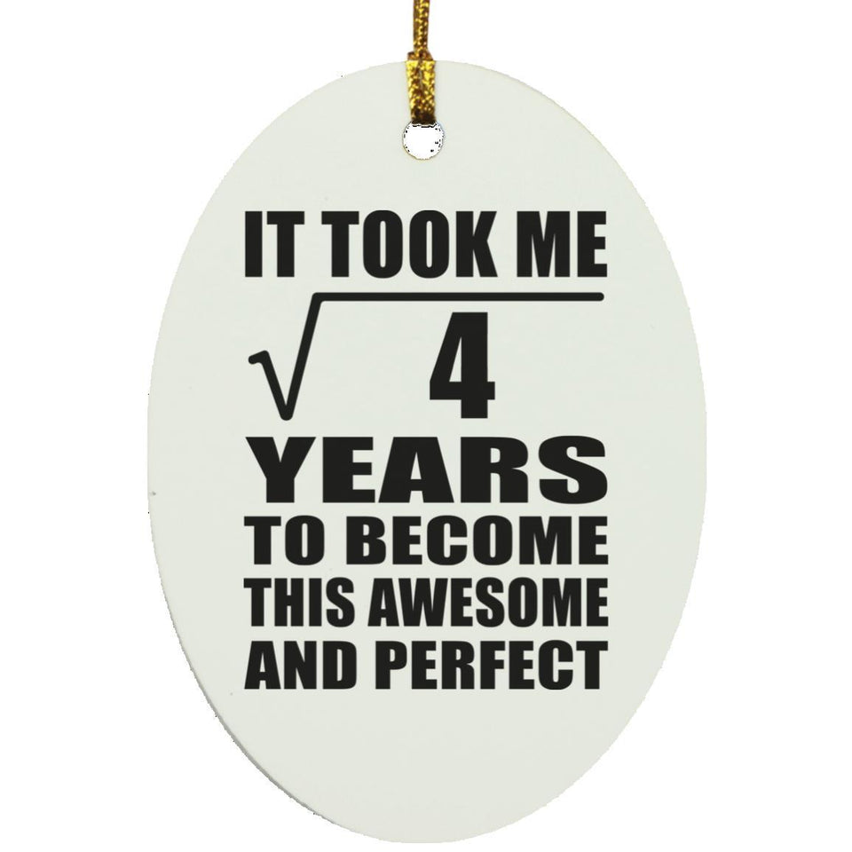 2nd Birthday Took Square Root of 4 Years To Awesome - Oval Ornament