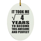 2nd Birthday Took Square Root of 4 Years To Awesome - Oval Ornament