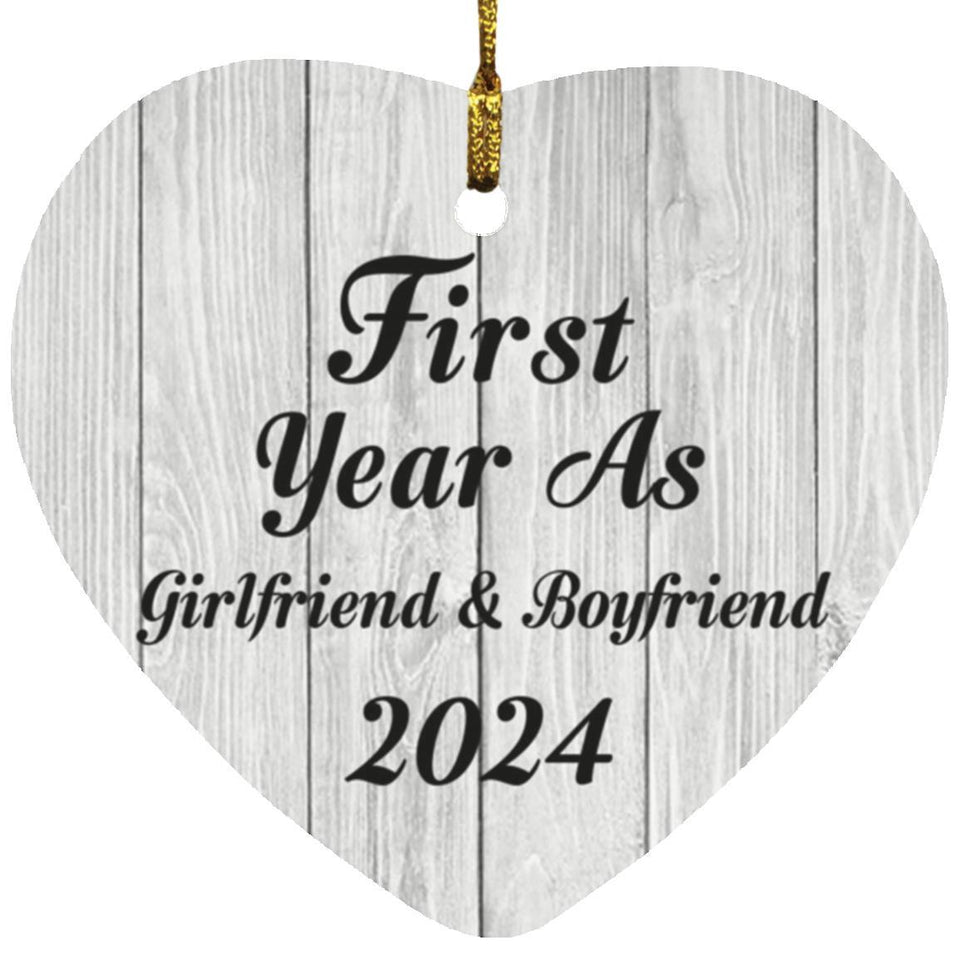 First Year As Girlfriend & Boyfriend 2024 - Heart Ornament F