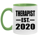 Therapist Established EST. 2020 - 11oz Accent Mug Green